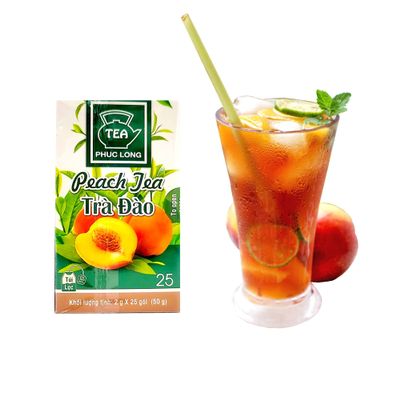 01 Boxs of 25 teabags x 2gram - Peach Tea Filter Bag - Phuc Long Tea