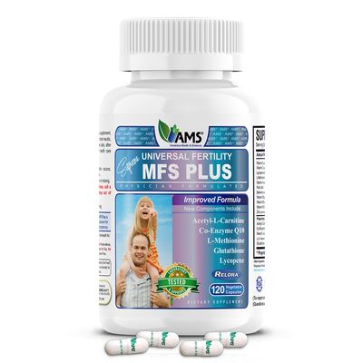 America Medic & Science MFS Plus Fertility Supplements for Men (120 Capsules) Sperm Count Booster, Supports Motility | Natural Preconception Vitamins, Reproductive Aid, with Zinc, CoQ10