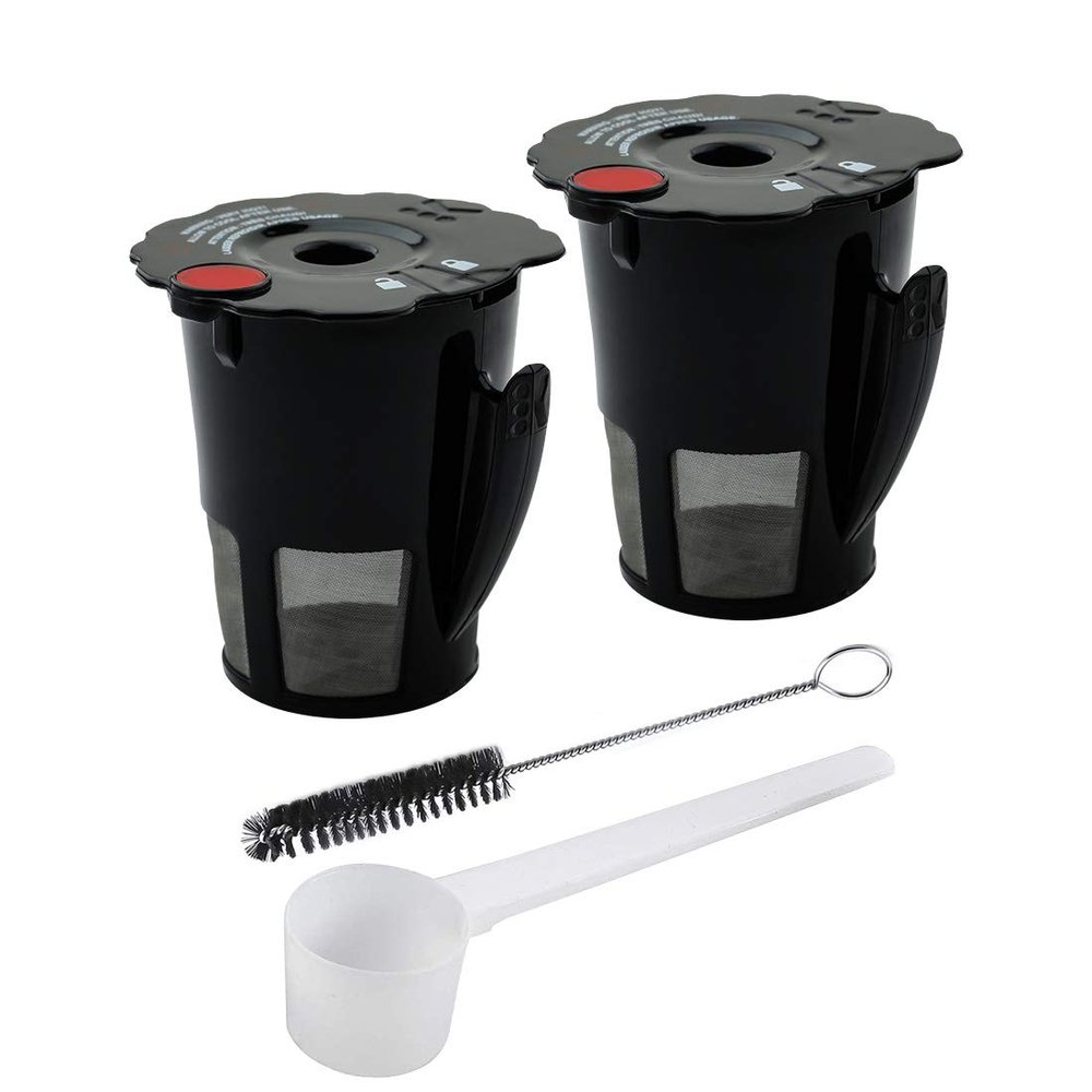 119367 Reusable Coffee Filter Replacement Part Fit For Keurig K-Cup My 2.0 Series Brewers Model K200 K250 K300 K350 K400 K450 K460 K475 K500 K550 K560 K575 with Cleaning Brush & Spoon (Pack of 2)