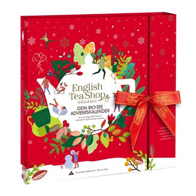 English Tea Shop - Organic Tea Advent Calendar (Red Christmas) - 25 Pyramid Tea Bags
