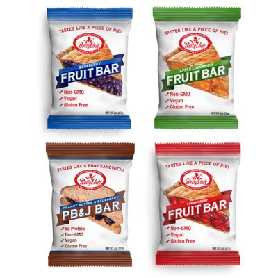 Betty Lou's Fruit Bars & PB&J Bars Variety Pack, Gluten Free, Vegan, Non GMO, Deliciously Healthy Snacks, Individually Wrapped, 2oz Each (12 Pack)