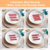 XINQIAO Beef Jerky Gun Sausage Stufffer for Ground Meat, Large Aluminum Jerky Cannon Comes with a Bag, 4 Nozzles, 2 Brushes, 1 Funnel, 1 Pestle view 3