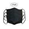 LOFBAZ Cloth Face Coverings Cotton Fabric with Filter Pocket Washable Reusable (Black - Pack of 3, Small Kid 4 to 8 Years) view 2