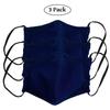 LOFBAZ Cloth Face Coverings Cotton Fabric with Filter Pocket Washable Reusable (Navy - Pack of 3, Small Kid 4 to 8 Year) view 2