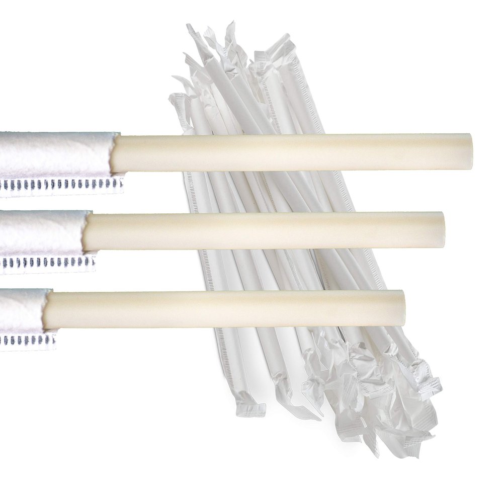 PHA STRAWS - | 100% Plastic Free | Individually Wrapped Biodegradable 8.2" Straws by Ecoware. Marine Biodegradable, Home Compostable, Ocean-friendly, Best Alternative to Paper & Plastic Straws. (50)