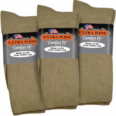Extra Wide Comfort Fit Athletic Crew (Mid-Calf) Socks for Men and Women, For Wide Feet Pick your size, Do not size up