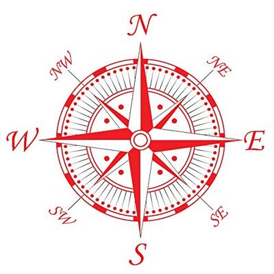 1/4 Sheet - Red Compass Birthday - D24647 - 2D Edible Cake Cupcake Party Topper