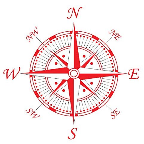 1/4 Sheet - Red Compass Birthday - D24647 - 2D Edible Cake Cupcake Party Topper