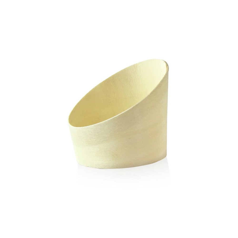 PacknWood 210WFRY1 3 oz Slanted Wood Cup - 2.1 in. Dia. - 2.75 & 1 in.
