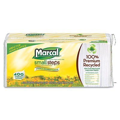 Marcal 6506 100 Percent Premium Recycled Luncheon Napkins44; 12.5 x 11.444; White44; 2400-Carton
