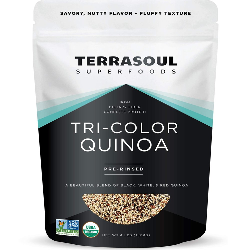 Terrasoul Superfoods Organic Tri-Colored Quinoa 4 Lbs