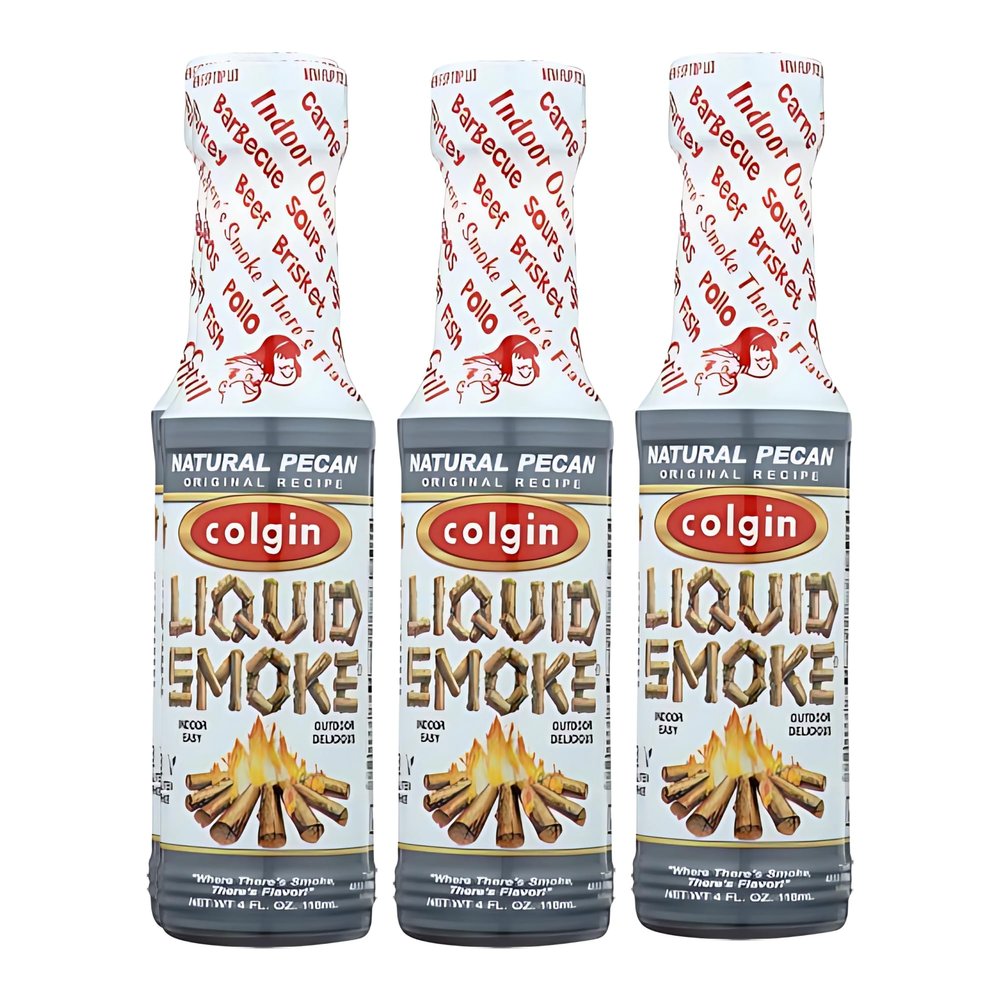 Colgin Authentic Pecan Liquid Smoke (4 oz) for Home Cooks & BBQ Enthusiasts | Liquid Smoke for Cooking | Adds Texas Smokehouse Flavor to Meats, Sauces & Dips | Best for Grilling & Seasoning (3 pack)