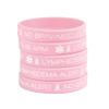 LinnaLove Medical Alert ID Bracelet Silicone ID Wristbands for women Pink Ribbon Breast Cancer Awareness Lymphedema Alert no bp/iv/Needles Bracelet-5 Pack view 1