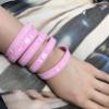 LinnaLove Medical Alert ID Bracelet Silicone ID Wristbands for women Pink Ribbon Breast Cancer Awareness Lymphedema Alert no bp/iv/Needles Bracelet-5 Pack view 3