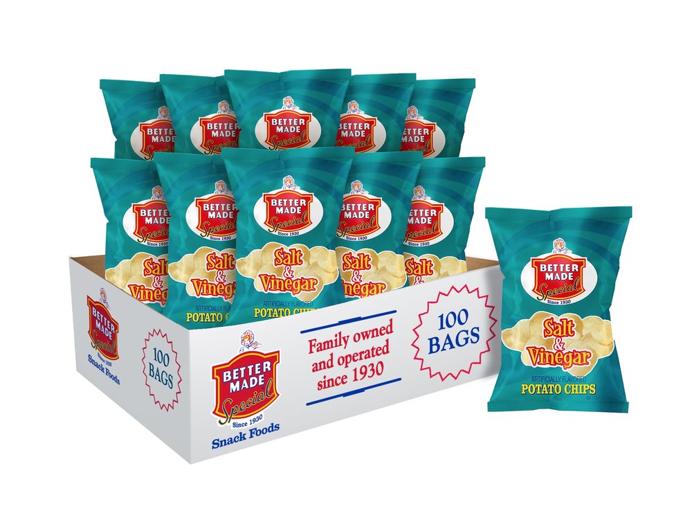 Better Made Special Salt & Vinegar Flavor Potato Chips 1oz - 100 Bags