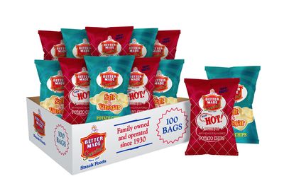 Better Made Special Red HOT BBQ (50) & Salt & Vinegar (50) Potato Chip Variety Pack 1oz Each - 100 BAGS!