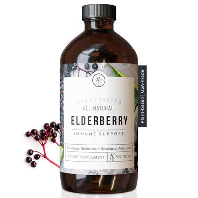 Rowe Casa Organics Elderberry Immune Support with Antioxidants, Zinc, and Vitamin C for Kids and Adults, Organic Elderberry Syrup for Immune Support, 16 Fl Oz