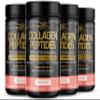 FREZZOR Collagen Peptides Powder, Fine Lines & Wrinkles, Hair & Nails, Supports Youthful Flexibility & Mobility, 100% New Zealand Hydrolyzed Beef Bone Collagen, Unflavored, 31.6 Ounce-4 Jars view 1