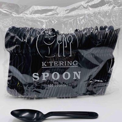 K'Tering Full Size Heavy Duty Plastic PP Black Spoons (1000ct)