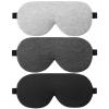 ALASKA BEAR 3 Pack Sleep Eye Masks Organic Cotton Cool Bamboo - Contoured Inserts for Pressure Free and 100% Light Blocking, Lightweight for Home or Travel Use (Black, Grey, Silver) view 1