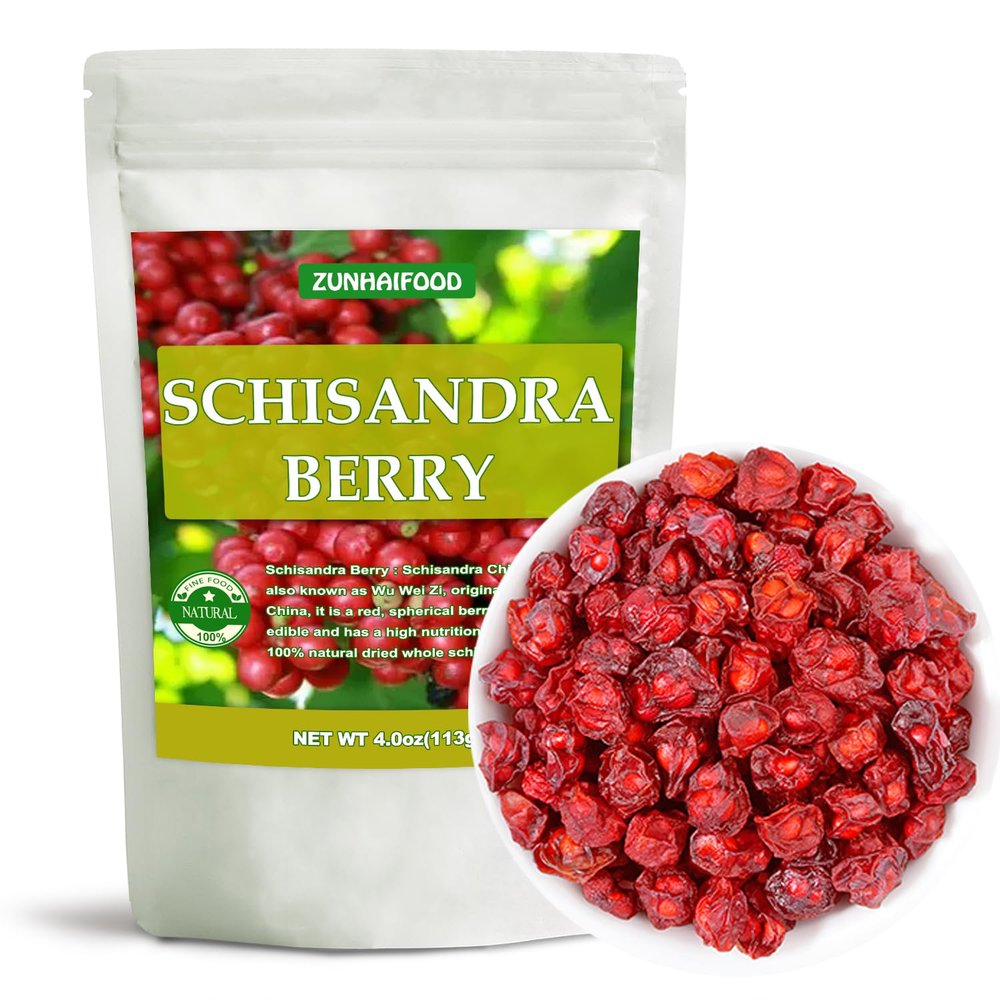 100% Natural Schisandra Berry, Premium Schisandra Chinensis Berry, Carefully Hand-Picked Harvested and Dried, No Additives, Schisandra, 4.0oz(113g)