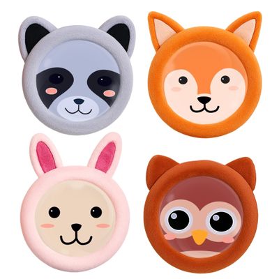 ICEWRAPS Small Reusable Ice Packs for Kids Boo Boos, Cloth-Covered Hot & Cold Packs, Baby Ice Pack for Fever & Minor Injuries, Set A: Bunny, Fox, Raccoon, Owl FSA-HSA Eligible