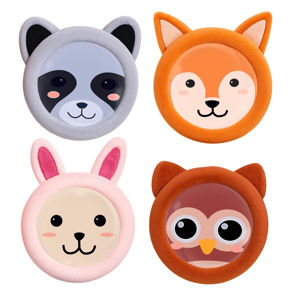 ICEWRAPS Small Reusable Ice Packs for Kids Boo Boos, Cloth-Covered Hot & Cold Packs, Baby Ice Pack for Fever & Minor Injuries, Set A: Bunny, Fox, Raccoon, Owl  FSA-HSA Eligible