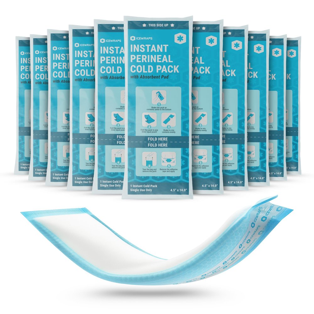 ICEWRAPS Instant Postpartum Cold Pads for Women After Birth  Ice Packs for Postpartum Care, Easy to Activate (Squeeze to Use) Stays Cold up to 20 Min, 12 Pack, Disposable Pads  FSA-HSA Eligible