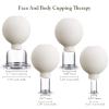BBTO 4 Pieces Glass Cupping Set Glass Silicone Cupping Cups Massage Vacuum Suction Cupping Cups for Body Face Leg Arm Back Shoulder Muscle and Joint Pain (White) view 2