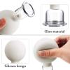 BBTO 4 Pieces Glass Cupping Set Glass Silicone Cupping Cups Massage Vacuum Suction Cupping Cups for Body Face Leg Arm Back Shoulder Muscle and Joint Pain (White) view 3