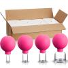 BBTO 4 Pieces Glass Cupping Set Glass Silicone Cupping Cups Massage Vacuum Suction Cupping Cups for Body Face Leg Arm Back Shoulder Muscle and Joint Pain (Rose) view 1