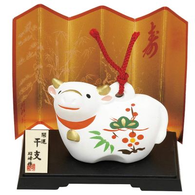 Yamaki Ikai Good Luck Shochiku Plum Ox Lucky Bell (Small)