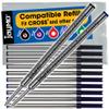Jaymo Replacement for Cross Selectip 8523/8521 - Measures 4.375 in / 111 mm Long - Gel Rolling Ball Pen Refill - 6 Black + 6 Blue view 1