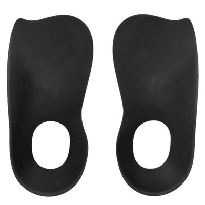 1 Pair of Arch Support Inserts Orthotic Insole Plantar Fasciities Insoles for Flatfoot Corrector Shoe Pads with Hole (Black L)