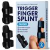 Dr. Frederick's Trigger Finger Splint - 2 ct - HSA/FSA - Index, Middle & Ring Fingers - Padded Brace for Arthritis, Mallet Finger, Tendonitis - Adjustable, Doctor-Developed - Regular Black view 1