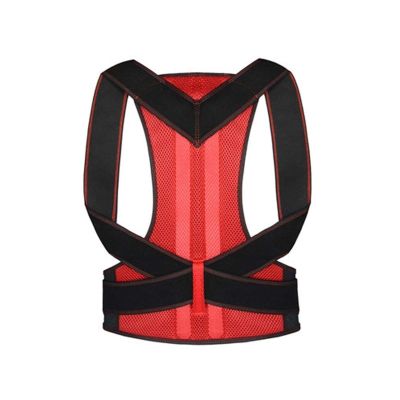 JBIVWW KJACR Posture Corrector Back Posture Brace Clavicle Support Stop Slouching and Hunching Adjustable Back Trainer Unisex (Color : Red, Size : XXL)