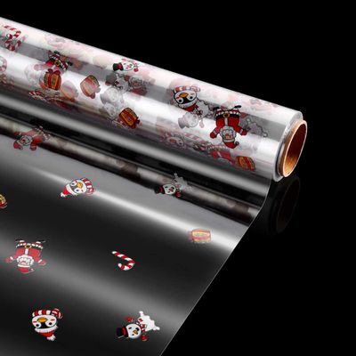 NUOBESTY Christmas Cellophane Wrap, 2.5Mil Thickness, 3000x40cm, Santa Claus Pattern Design, Cellophane Wrapper, Wrap Roll for Arts Crafts