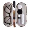 Camouflage 2 in 1 Double Sided Portable Contact Lens Case and Glasses Case,Dual Use Design with Built-in Mirror, Tweezer and Solution Bottle Included for Travel Kit view 1
