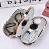 Camouflage 2 in 1 Double Sided Portable Contact Lens Case and Glasses Case,Dual Use Design with Built-in Mirror, Tweezer and Solution Bottle Included for Travel Kit view 2