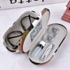 Camouflage 2 in 1 Double Sided Portable Contact Lens Case and Glasses Case,Dual Use Design with Built-in Mirror, Tweezer and Solution Bottle Included for Travel Kit view 3