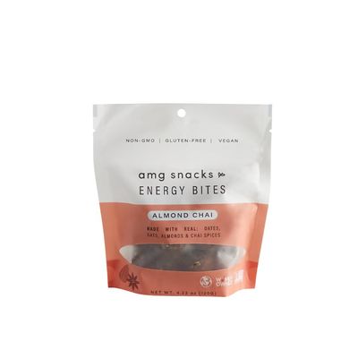 AMG Snacks Almond Chai Energy Bites | 4.3 oz, Pack of 3 (36 Bites Total) | Date and Nut Energy Snacks Protein Bars | Non GMO, Gluten Free, Vegan Protein Bites | Made with All Natural Ingredients