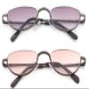 2 Pack Half Moon Shaped Frame Reading Glasses Spring Hinge Flat Top Slim Frame Men Women Tinted Outdoor Reading Glasses with Pouch +1.25 view 3