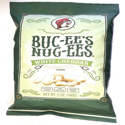 Buc-ee's Nug-ees: White Cheddar Habanero Flavored Powdery Cheese-Flavored Beaver Nuggets Sweet Corn Puff Snacks From Texas, 1 Bag of 5 Ounce