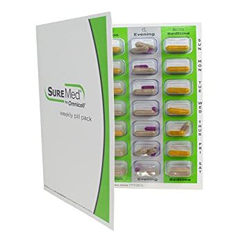 4 Times a Day Weekly XL Cold Seal Medication Blister Pack System Cards for Pills -One Piece Unit Dose Tri-Fold Booklet, Easy No Extra Equipment Needed, Just Fill and Seal (4X a Day Weekly - 100 Pack)