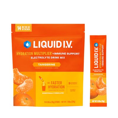 Liquid I.V. Hydration Multiplier +Immune Support - Tangerine | Electrolyte Powder Drink Mix | 1 Pack (14 Servings)