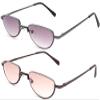 2 Pack Half Moon Shaped Frame Reading Glasses Spring Hinge Flat Top Slim Frame Men Women Tinted Outdoor Reading Glasses with Pouch +1.50 view 2