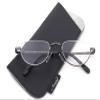 Half Moon Shaped Frame Reading Glasses Spring Hinge Flat Top Slim Frame Men Women Half Frame Reading Glasses with Pouch Gunmetal +1.25 view 1