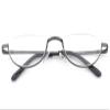 Half Moon Shaped Frame Reading Glasses Spring Hinge Flat Top Slim Frame Men Women Half Frame Reading Glasses with Pouch Gunmetal +1.25 view 3
