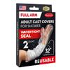 100% Waterproof Cast Covers for Shower Arm Adult - Tight Seal - 2pk Reusable Cast Protectors - Full Arm Bag Sleeves - Strong and Durable view 1