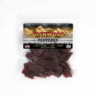 Glenwood Jerky 10oz Bag 100% Beef Jerky (PEPPERED)